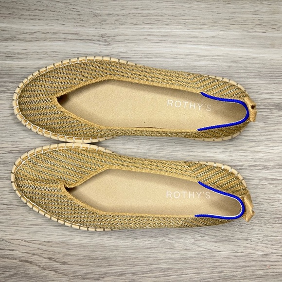 Rothy’s The Espadrille Gold Stripe Sz 8 - Picture 3 of 9